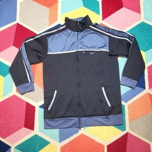 Nike Track Jacket Full Zip Athletic Sportswear Blue Gray Mens Size Large‎
